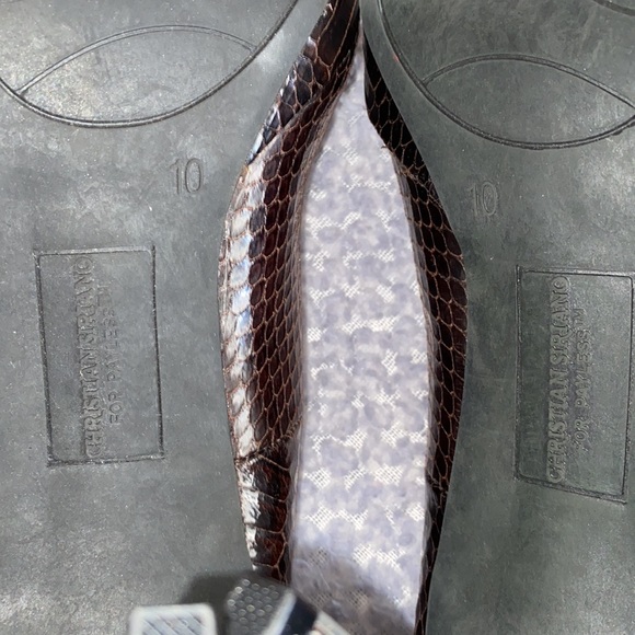 Christian Siriano Brown Faux  Snake Skin Stiletto Shoes - Picture 6 of 8